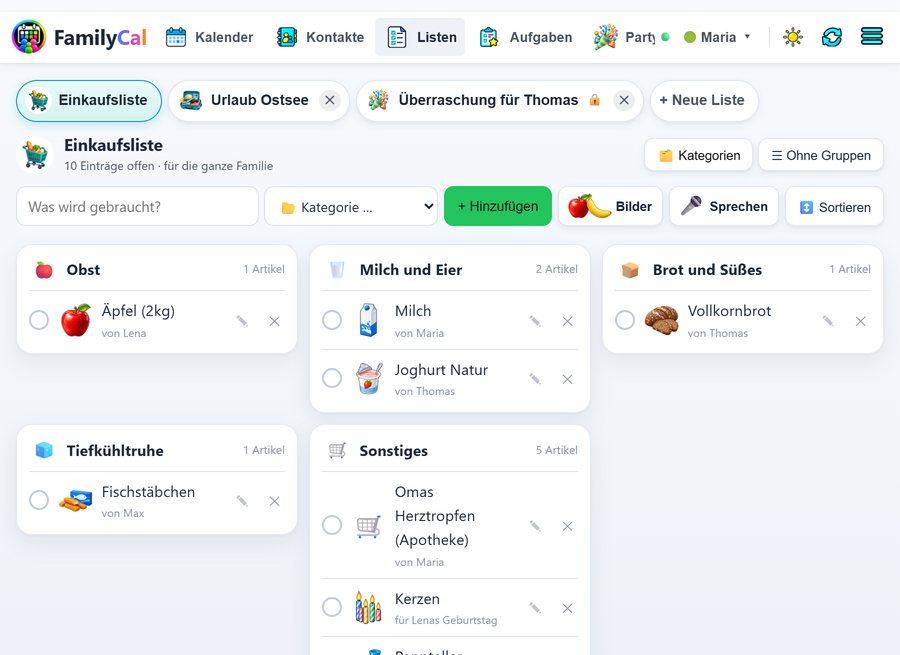 Gemeinsame Einkaufsliste