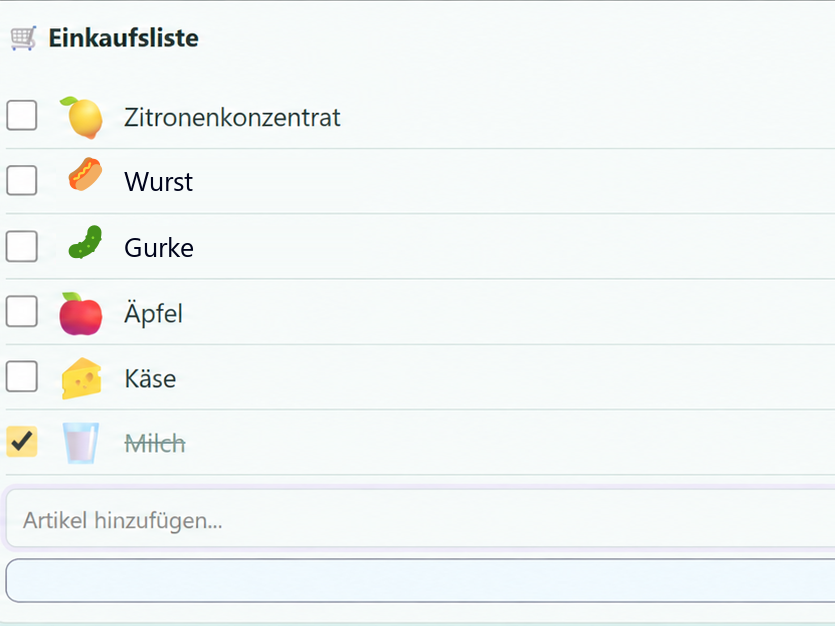 Gemeinsame Einkaufsliste